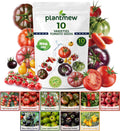 PLANTMEW 10 Heirloom Tomato Seeds - Open Pollinated Seeds for Planting Home Garden - Beefsteak, Roma, San Marzano, Cherokee Purple, Cherry Tomato  More(10 Tomato Varieties)