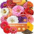 Fruivity Zinnia Seeds for 2026 Planting, 5000+ Flowers Seeds, 7 Vibrant Colors Mix  Large Bloom, Heirloom Wildflower Seeds for Pollinator Garden Outdoor Borders, Easy to Grow Annual Flowers(5000+ Mixed Zinnia Seeds)