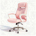 Pink Ergonomic Office Chair for Comfortable Seating with Faux Leather Upholstery – 60 x 60 x 120cm