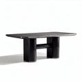Contemporary Black Wooden Dining Table – Suitable for Dining Rooms and Gatherings – Made from Engineered Wood – 200 x 100 x 75cm