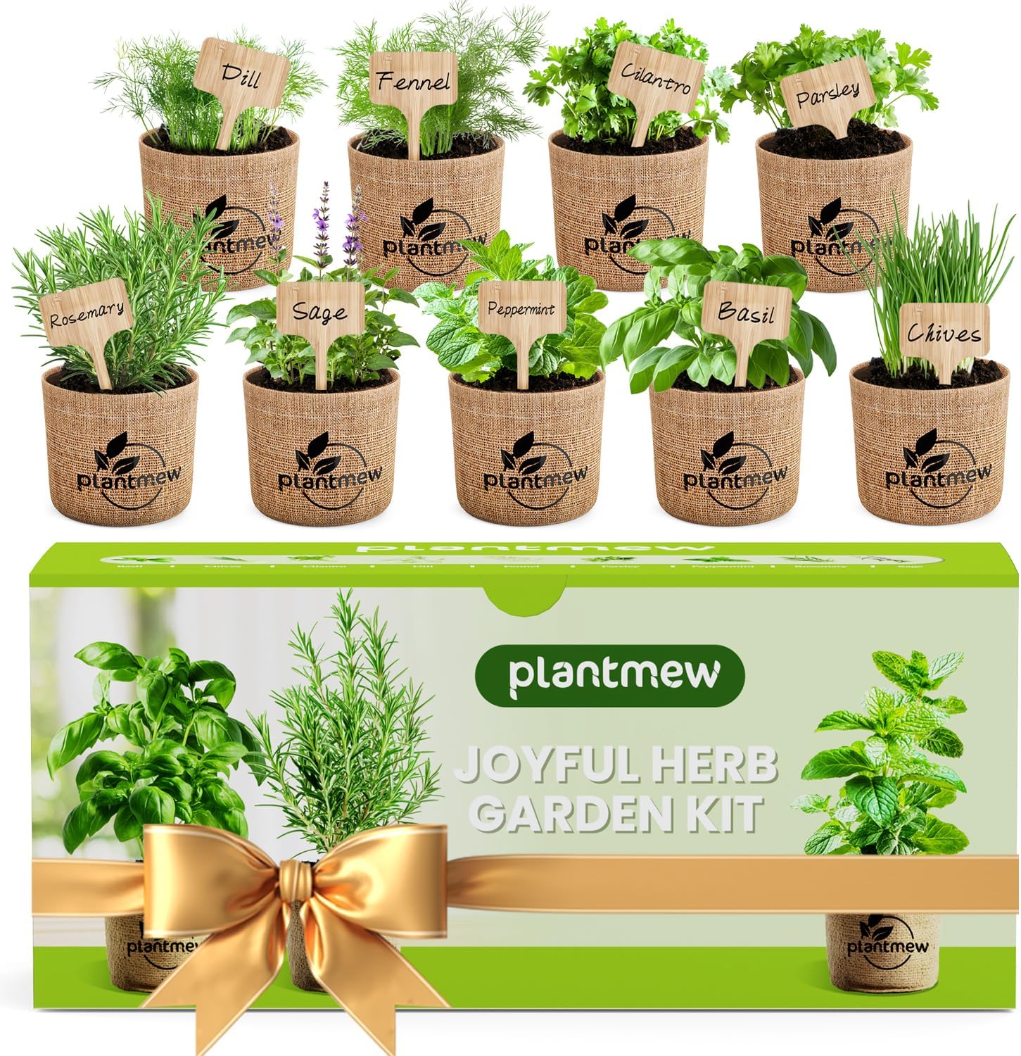 Gift for Women, Mom, Her – 9 Herb Indoor Window Garden Kit | Complete Herb Seeds Starter Set with Pots, Soil, Tools  Markers | Heirloom Herbs | Birthday, Housewarming, New Home, Mother's Day