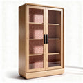 Glass Door Display Cabinet for Living Room – Wood Frame Construction – 90 x 45 x 180cm