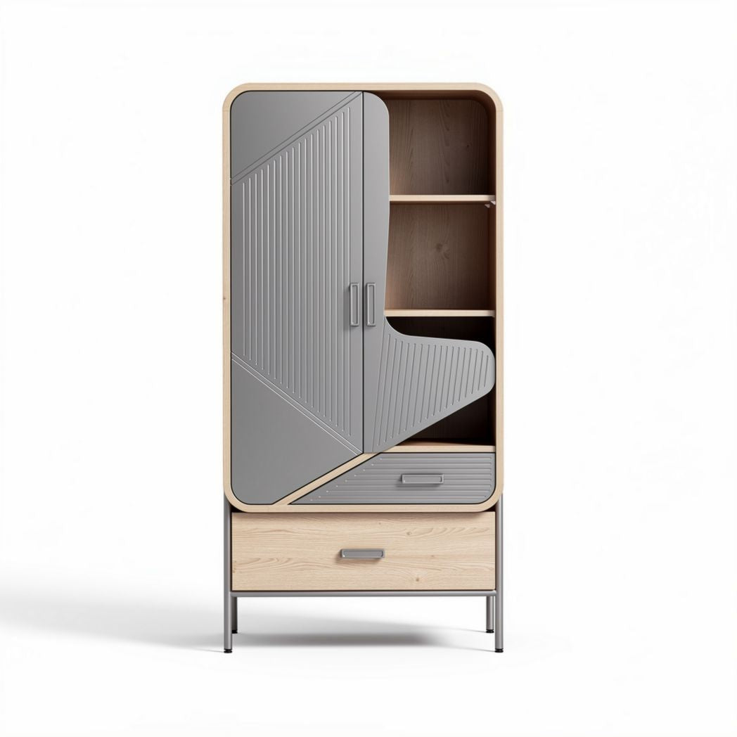 Modern Wooden Storage Cabinet with Shelving and Drawer – 120 x 60 x 40cm