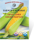 The Old Farmer's Almanac Heirloom Sweet Corn Seeds (Golden Bantam) - Approx 75 Seeds - Non-GMO, Open Pollinated, USA Origin