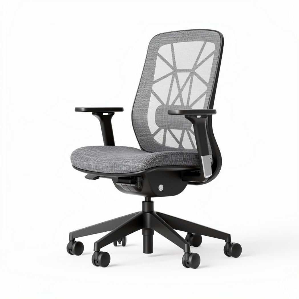 Mesh Back Office Chair for Ergonomic Comfort in Work Settings, Made from Durable Fabric and Plastic, 60 x 60 x 100cm