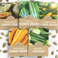 Organic Summer Squash Seeds Variety Pack - 5 Individual Packs - 2026 Season - Black Beauty, Cocozelle, Golden Zucchini and More! for Indoor  Outdoor Planting (Non-GMO, Certified Organic)
