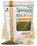 Nature Jims Sprouts Mung Bean Sprouting Seeds – Non-GMO Mung Beans for Growing Nutritious, Fresh Sprouts – Packed with Vitamins, Minerals  Fiber – Premium Resealable Bag for Longer Freshness – 16 Oz
