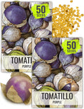 Seed Needs Tomatillo Seeds for Planting Grande Rio Verde Tomatillos - Non-GMO Heirloom  Untreated - Grow a Home Grown Outdoor Vegetable Garden - Great for Salsa  Mexican Cuisine (1 Pack)(2 Packs/Purple Tomatillo)