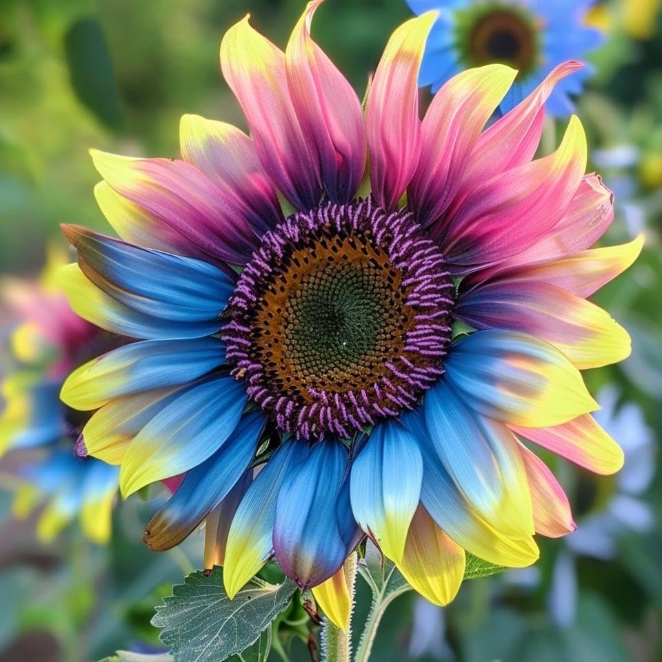 480+ Rare Sunflower Seeds - Red, Purple, Blue, Black-Centered, Charcoal, Teddy Bear  Smiley - Non-GMO, High Germination  Pollinator Friendly - Ideal for Outdoor Gardens, Containers  Borders