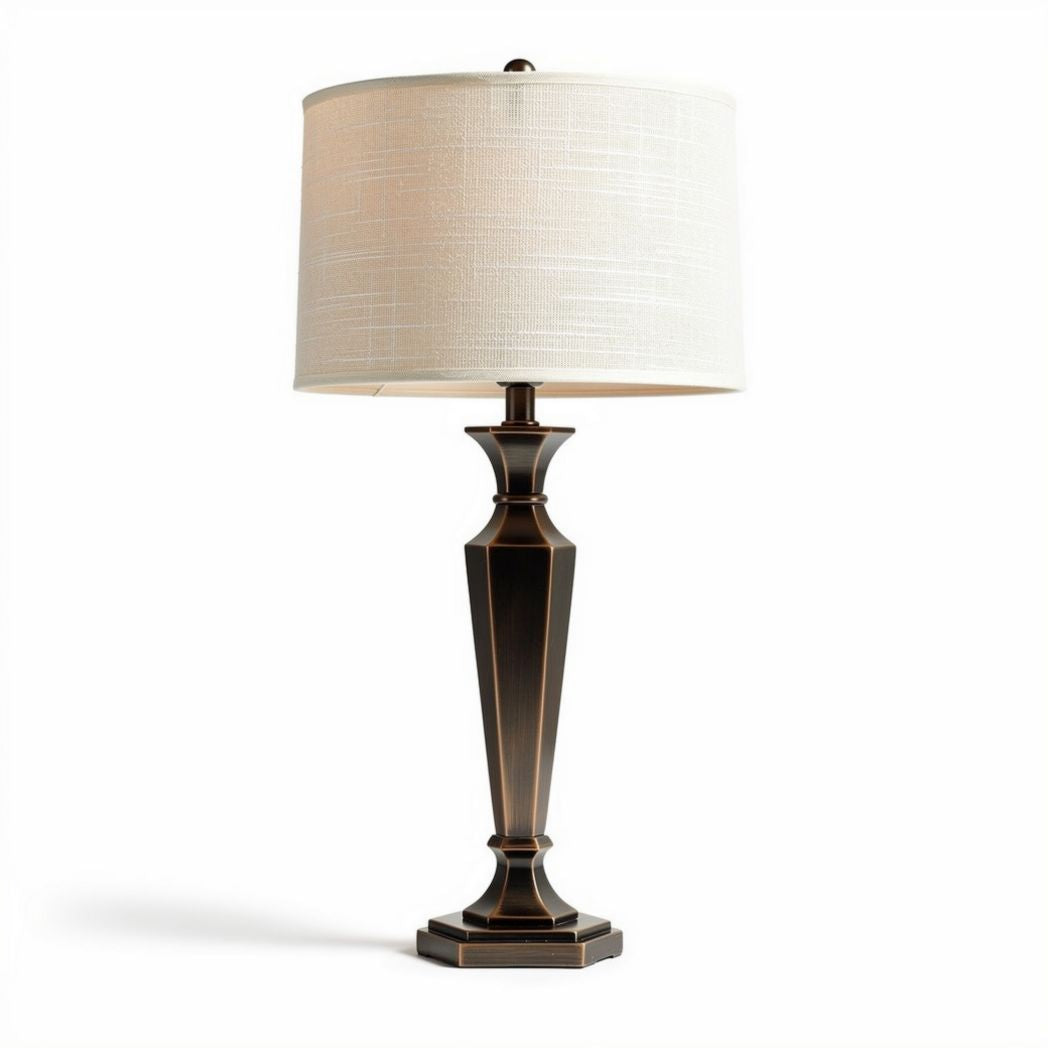 Table Lamp for Home Lighting – Metal Base with Fabric Shade – 45 x 25 x 70cm