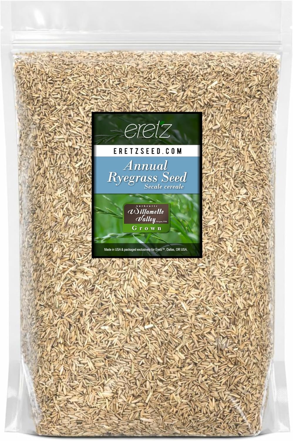 Annual RyeGrass Seed by Eretz - Willamette Valley, Oregon Grown. No fillers, No Weed or Other Crop Seeds (5lb)