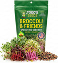 Todd's Seeds Broccoli and Friends Sprouting Seed Mix (1/4 Pound) | Broccoli, Crimson Clover, Red Radish,  Alfalfa | Fast Growing Microgreens in 5 Days | Non-GMO, Chemical Free, High Germination(1/4 Pound - Try It First | Fills 3–4 Jars)