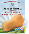 The Old Farmer's Almanac Heirloom Winter Squash Seeds (Waltham Butternut) - Approx 40 Seeds - Non-GMO, Open Pollinated, USA Origin