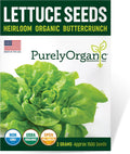 Organic Lettuce Seeds (Heirloom Buttercrunch) - Approx 1500 Seeds - Certified Organic, Non-GMO, Open Pollinated, Heirloom, USA Origin