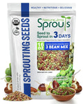 Nature Jim's Sprouts 3-Bean Seed Mix - Organic Green Peas, Lentils  Adzuki Beans for Planting - Non-GMO Microgreen Sprout Seeds, Fast Sprouting, High in Fiber, Protein, Nutrients  Vitamins - 16 Oz