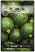 Sow Right Seeds - Round Zucchini Seed for Planting - Non-GMO Heirloom Packet with Instructions to Plant a Home Vegetable Garden - Unique Globe Squash - Summer Vining Variety (1)
